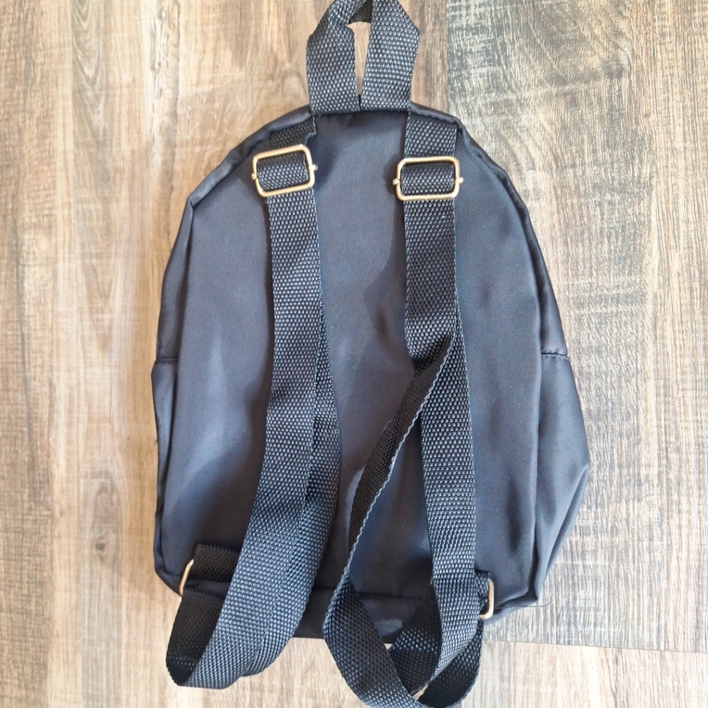 Solid Black Mini Backpack Purse - image 3